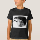 Schwarz-Weiß-Grau-Wolf-Sketch T-Shirt (Vorderseite)