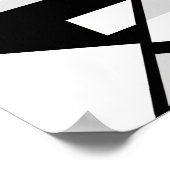 Schwarz-weiß-Graue Abstrakte Direktorenstufe Desig Poster (Ecke)