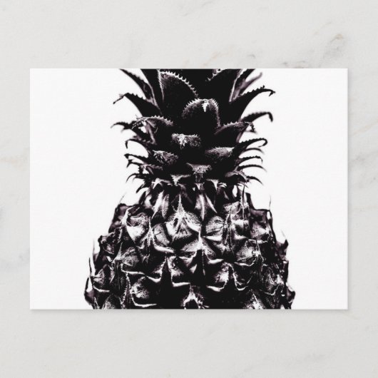 Schwarz-weiß-Graue Ananas Abstrakt Postkarte (Vorderseite)