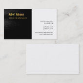 Schwarz-weiß-Graue-Gold-Visitenkarte Visitenkarte (Vorne/Hinten)