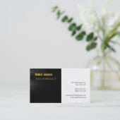 Schwarz-weiß-Graue-Gold-Visitenkarte Visitenkarte (Stehend Vorderseite)
