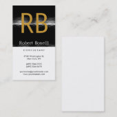 Schwarz-weiß-graue Monogram-Visitenkarte Visitenkarte (Vorne/Hinten)