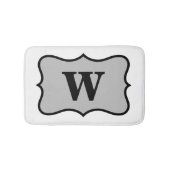 Schwarz-weiß-graue Monogramm Initial-Zuhause-dekor Badematte (Vorderseite)