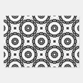 Schwarz-weiß-graue Mosaik-Boho Geometrische Muster Geschenkpapier Set (Vorderseite 3)