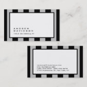 Schwarz-weiß-Graue Streifenmuster-Visitenkarte Visitenkarte (Vorne/Hinten)