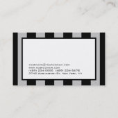Schwarz-weiß-Graue Streifenmuster-Visitenkarte Visitenkarte (Rückseite)