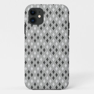 schwarz-weiß-graues geometrisches feines Muster Case-Mate iPhone Hülle