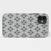 schwarz-weiß-graues geometrisches feines Muster Case-Mate iPhone Hülle (Rückseite (Horizontal))