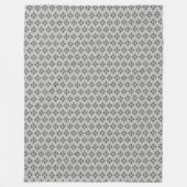 schwarz-weiß-graues geometrisches feines Muster Fleecedecke (Vorderseite)