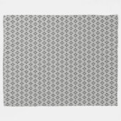 schwarz-weiß-graues geometrisches feines Muster Fleecedecke (Vorderseite (Horizontal))