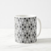 schwarz-weiß-graues geometrisches feines Muster Kaffeetasse (VorderseiteRechts)