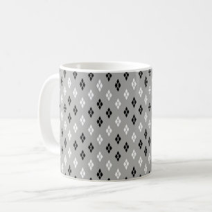 schwarz-weiß-graues geometrisches feines Muster Kaffeetasse