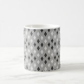 schwarz-weiß-graues geometrisches feines Muster Kaffeetasse (Mittel)