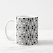 schwarz-weiß-graues geometrisches feines Muster Kaffeetasse (Links)