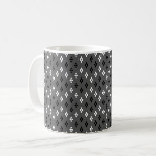 schwarz-weiß-graues geometrisches feines Muster Kaffeetasse