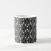 schwarz-weiß-graues geometrisches feines Muster Kaffeetasse (Mittel)