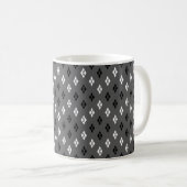 schwarz-weiß-graues geometrisches feines Muster Kaffeetasse (VorderseiteRechts)