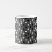 schwarz-weiß-graues geometrisches feines Muster Kaffeetasse (Mittel)