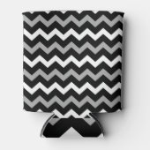 Schwarz-weiß-Graues Zickzack Druckmuster Dosenkühler (Vorderseite)