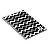 Schwarz-weiß-Graues Zickzack Druckmuster Notizblock (Rechte Seite)