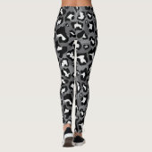 Schwarz, Weiß, Grauleopard Leggings (Rückseite)