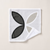 Schwarz-Weiß-Graumuster Badhandtuch Set (Waschlappen)