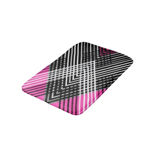 Schwarz-Weiß-Graustreifen auf einem Streifen Badematte (Schrägansicht)