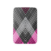 Schwarz-Weiß-Graustreifen auf einem Streifen Badematte (Vorderseite Vertikal)