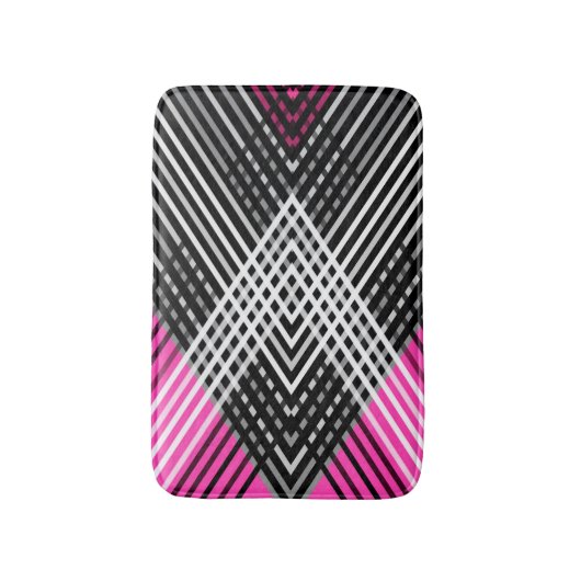 Schwarz-Weiß-Graustreifen auf einem Streifen Badematte (Vorderseite Vertikal)