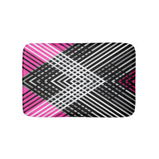 Schwarz-Weiß-Graustreifen auf einem Streifen Badematte