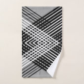 Schwarz-Weiß-Graustreifen auf einem Streifen Badhandtuch Set (Handtuch)