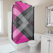 Schwarz-Weiß-Graustreifen auf einem Streifen Duschvorhang (Beispiel)