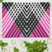 Schwarz-Weiß-Graustreifen auf einem Streifen Geschirrtuch (Gefaltet)