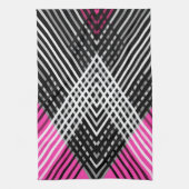 Schwarz-Weiß-Graustreifen auf einem Streifen Geschirrtuch (Vertikal)