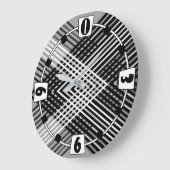 Schwarz-Weiß-Graustreifen auf einem Streifen Große Wanduhr (Winkel)