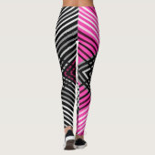 Schwarz-Weiß-Graustreifen auf einem Streifen Leggings (Rückseite)