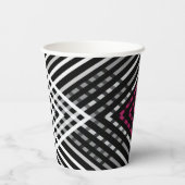 Schwarz-Weiß-Graustreifen auf einem Streifen Pappbecher (Rückseite)