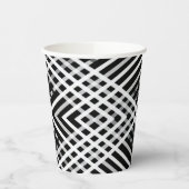 Schwarz-Weiß-Graustreifen auf einem Streifen Pappbecher (Links)