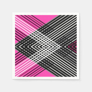 Schwarz-Weiß-Graustreifen auf einem Streifen Serviette