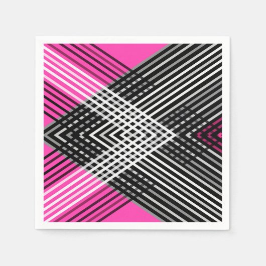 Schwarz-Weiß-Graustreifen auf einem Streifen Serviette (Vorderseite)