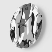 Schwarz-weiß Gray Camouflage Roman Numerals Uhr (Winkel)