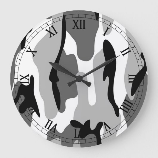 Schwarz-weiß Gray Camouflage Roman Numerals Uhr (Vorderseite)