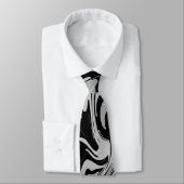 Schwarz-weiß Gray Elegant Stilvoll modern Krawatte (Gebunden)