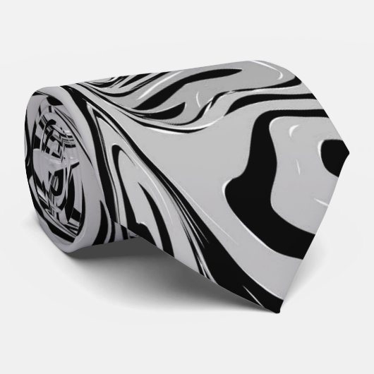 Schwarz-weiß Gray Elegant Stilvoll modern Krawatte (Gerollt)