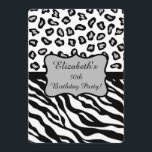 Schwarz-weiß Gray Zebra Leopard Skin 30. Geburtsta Einladung<br><div class="desc">Feiern Sie 30 im Stil! Dieses stilvolle und raffinierte Party lädt zum Feiern ein. Das Design besteht aus schwarz-weißen Zebrastreifen und Leoparden, die für ein modernes Design kombiniert werden. Ein graues ( graues ) Emblem, das in schwarz umrissen ist, sitzt auf einem schwarzen Streifen, um einen Personalisierungsbereich zu schaffen, mit...</div>