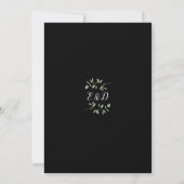 Schwarz-weiß Greenery Blätter Monogram Wedding Einladung (Rückseite)