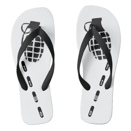Schwarz-Weiß-Grenade-umdreh Badesandalen (Fußbett)