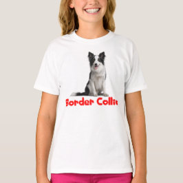 Schwarz-Weiß-Grenz-Collie-Hundehemd T-Shirt