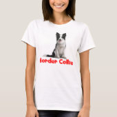 Schwarz-Weiß-Grenz-Collie-Hundehemd T-Shirt (Vorderseite)