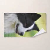 Schwarz-Weiß-Grenz-Hund Handtuch (Handtuch)